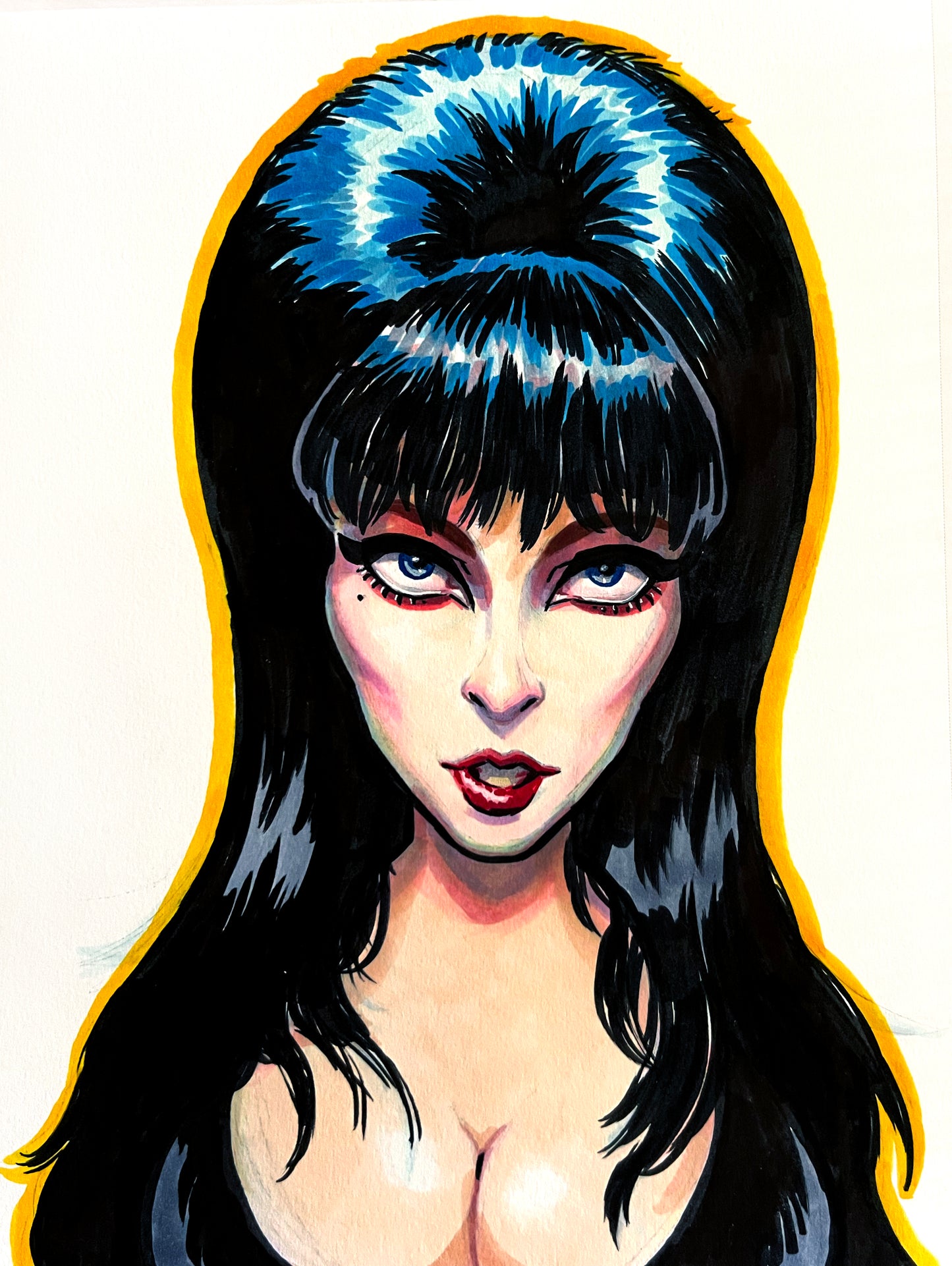 Elvira – 9×12 Original Fan Art Sketch