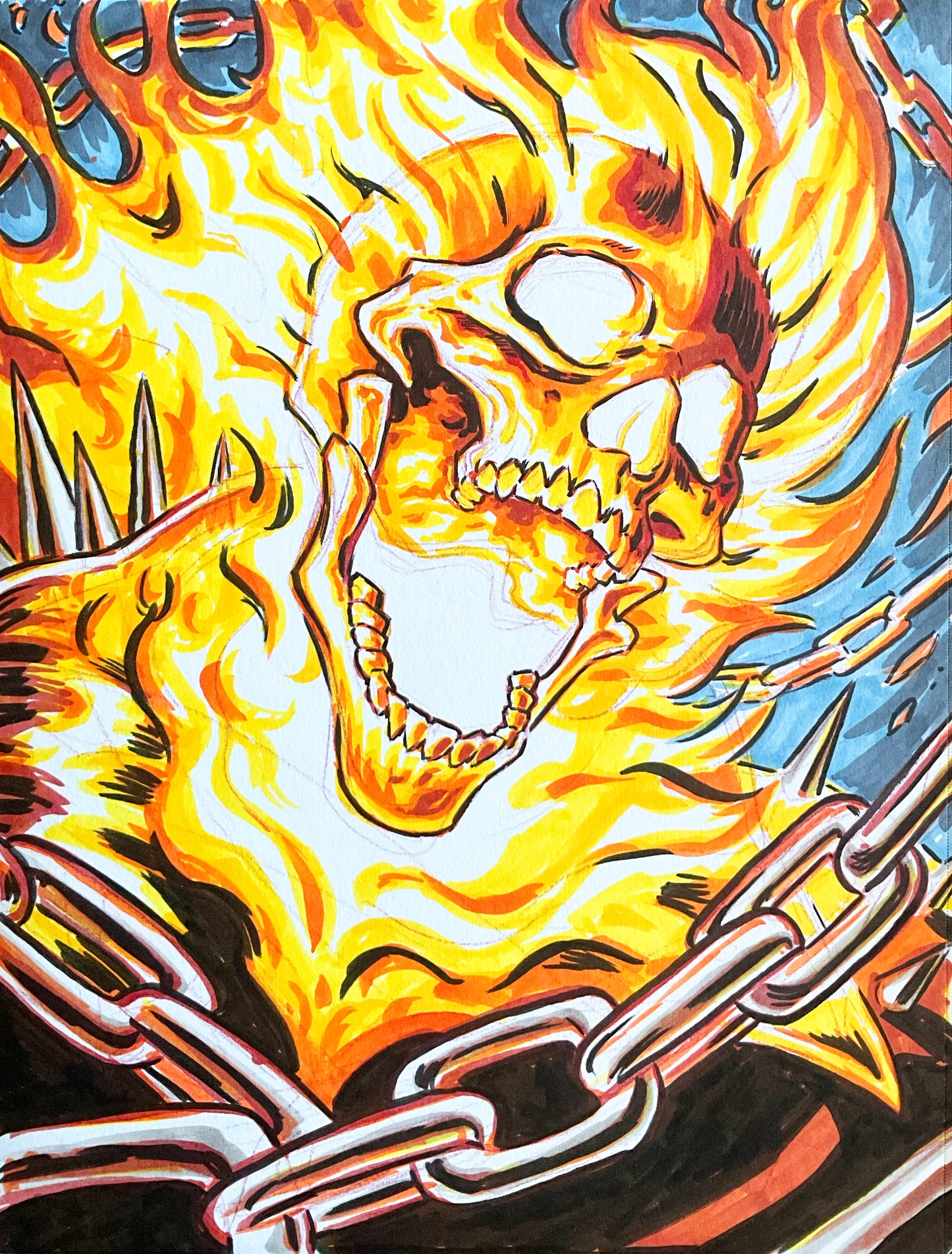 Ghostrider – 9×12 Original Fan Art Sketch (SOLD)
