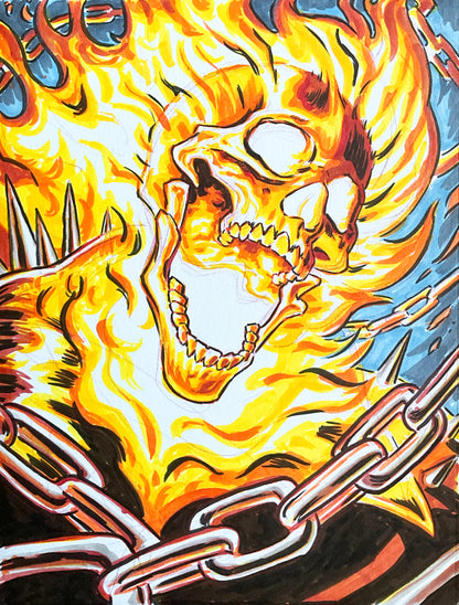 Ghostrider – 9×12 Original Fan Art Sketch (SOLD)
