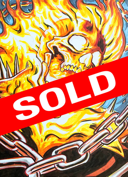 Ghostrider – 9×12 Original Fan Art Sketch (SOLD)