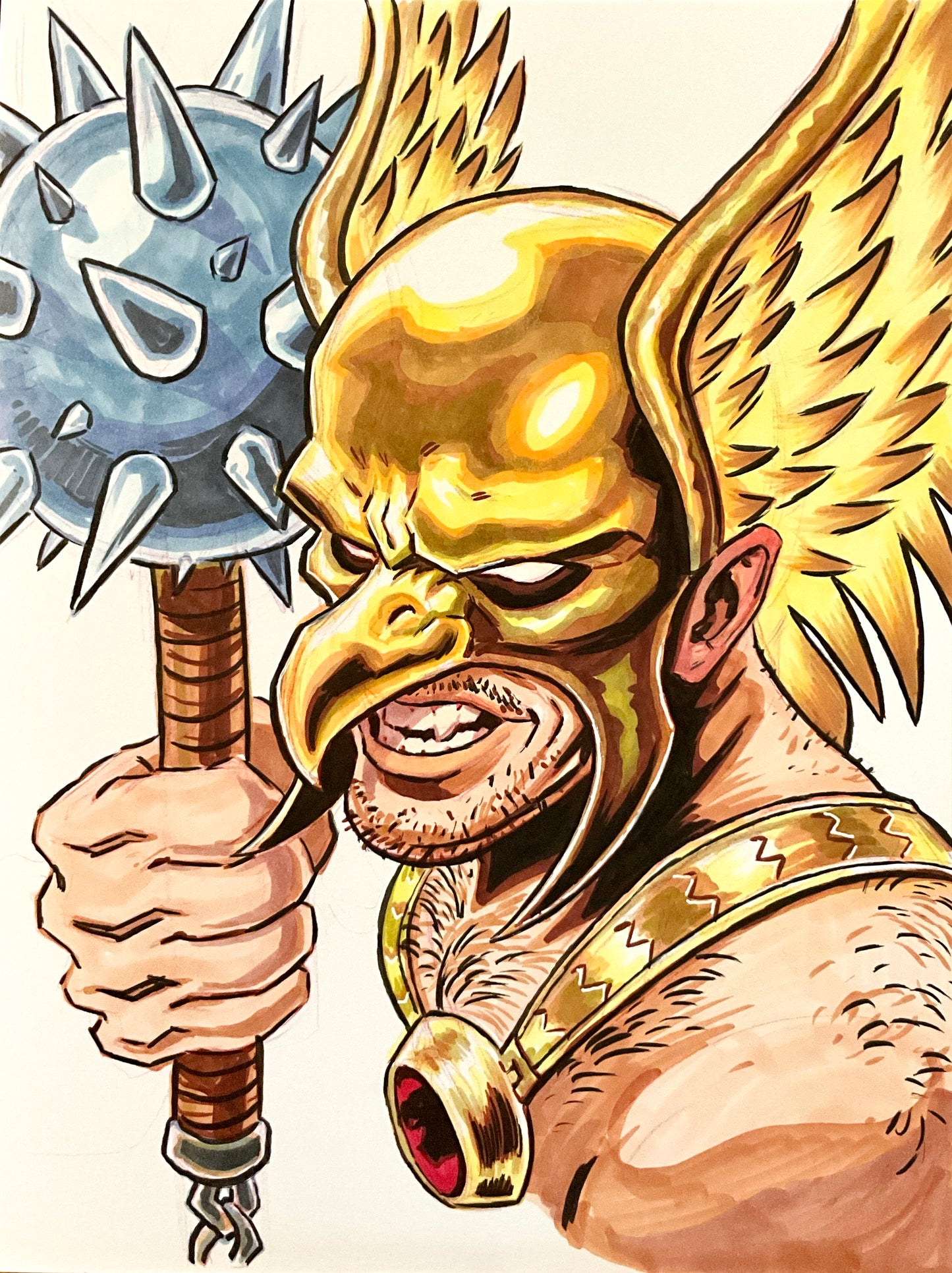 Hawkman – 9×12 Original Fan Art Sketch