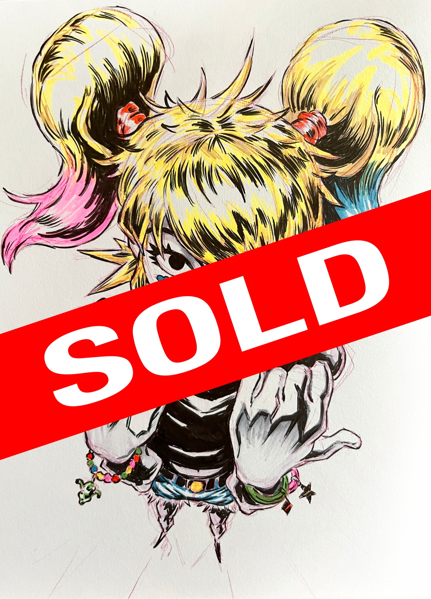 Harley Quinn Noodle – 9×12 Original Sketch