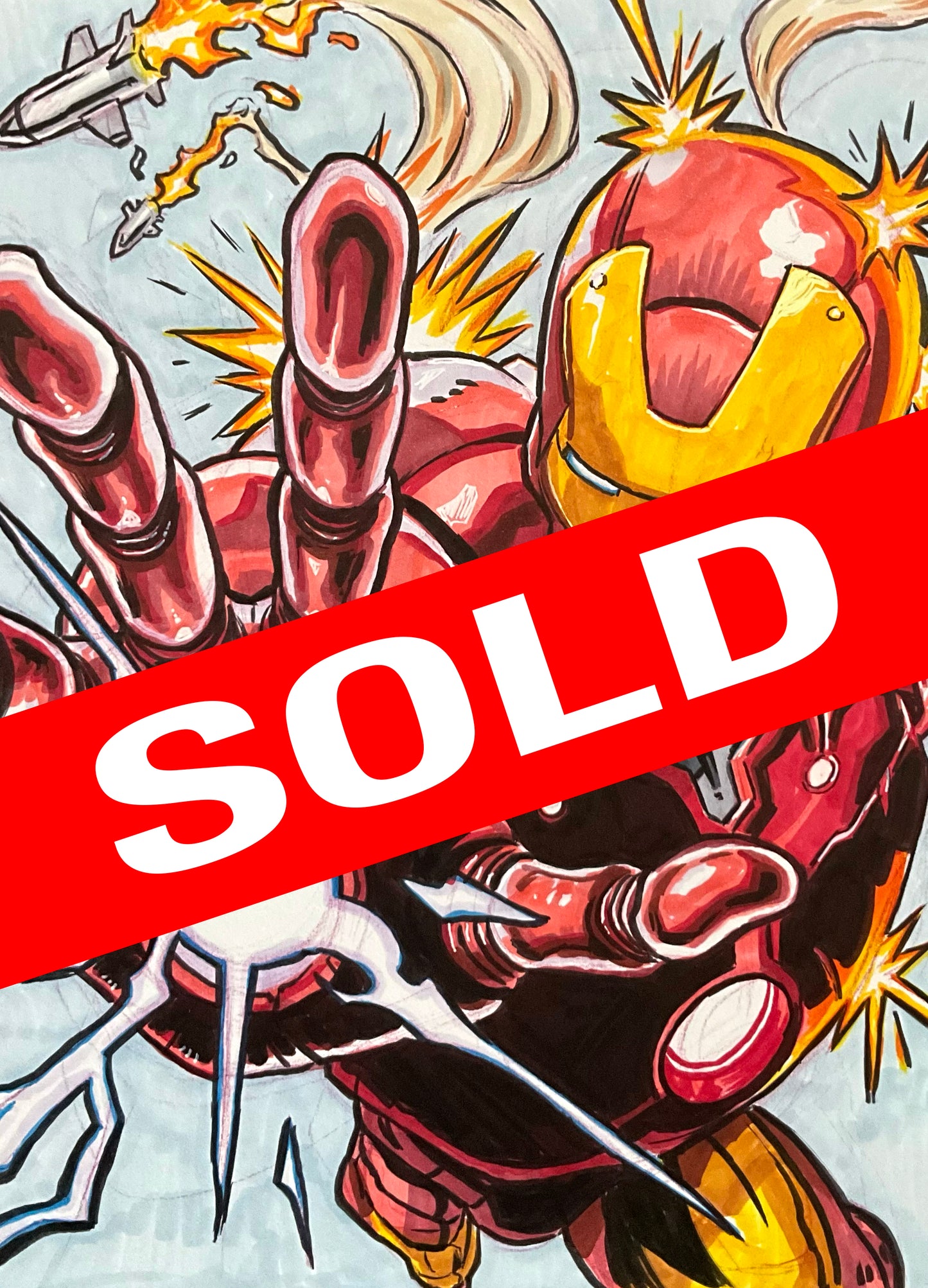 Ironman – 9×12 Original Fan Art Sketch (SOLD)