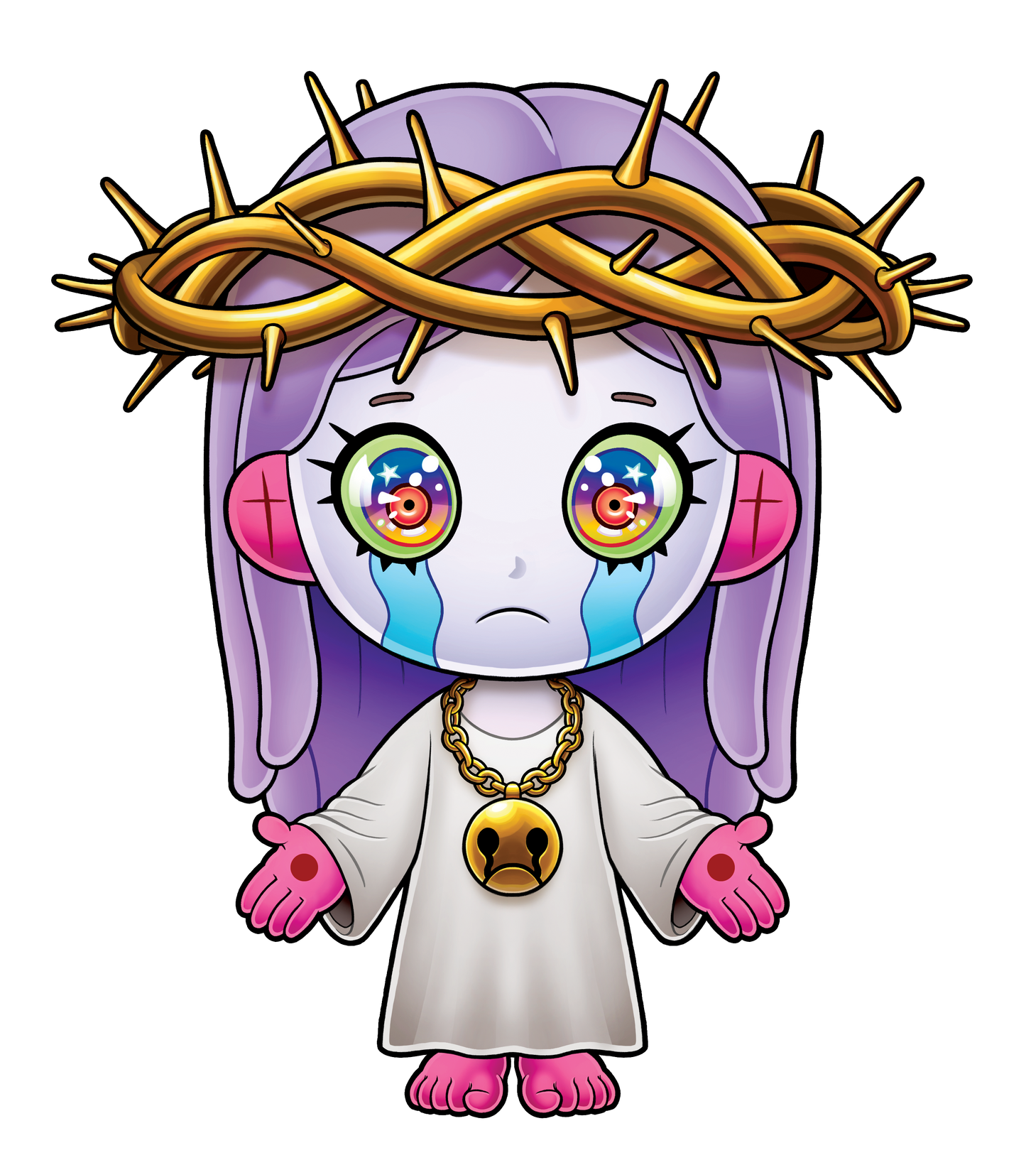 "Jesus Jr." 3x3.4 Inch Vinyl Glossy Sticker