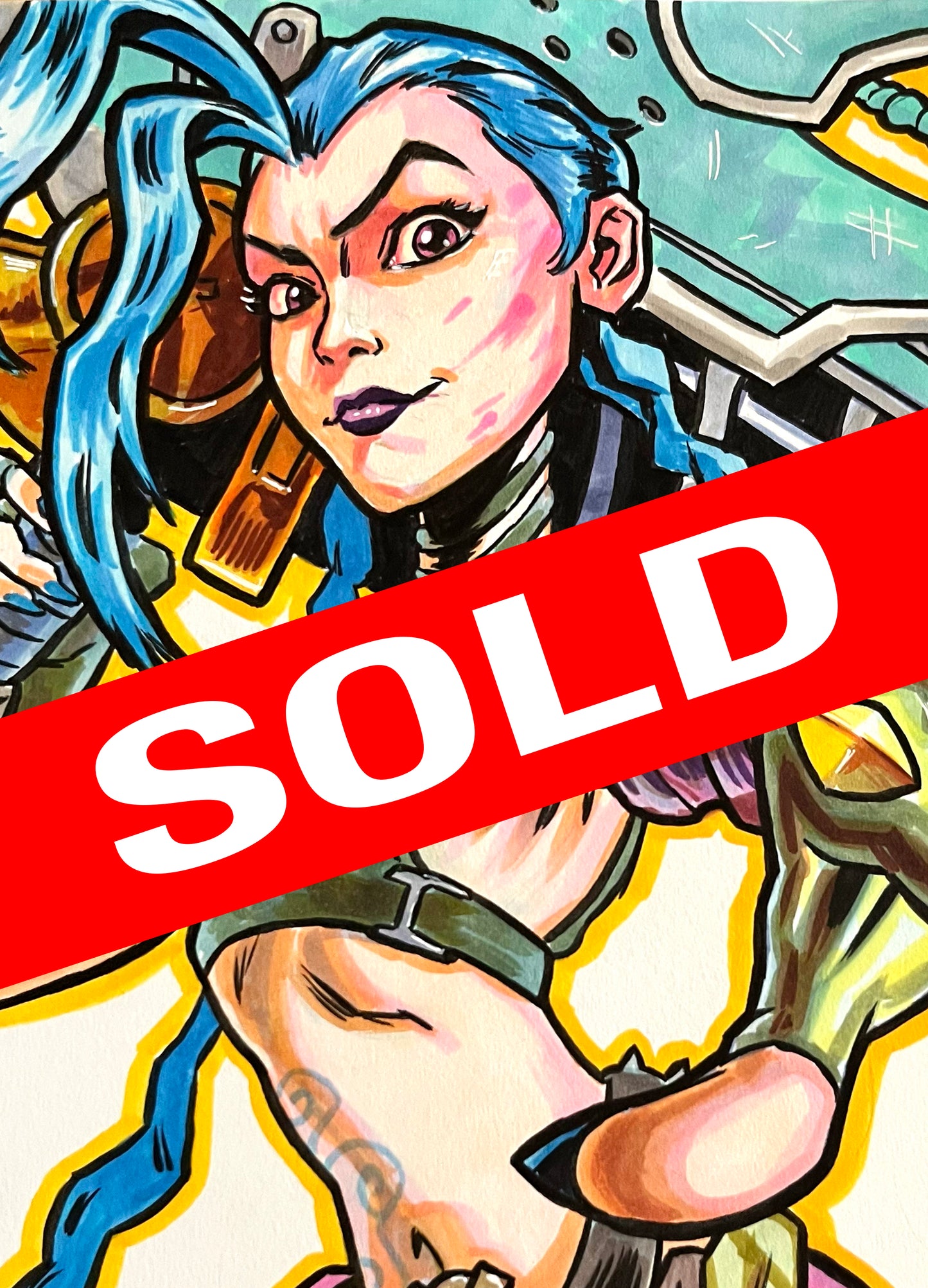 Jinx – 9×12 Original Fan Art Sketch (SOLD)