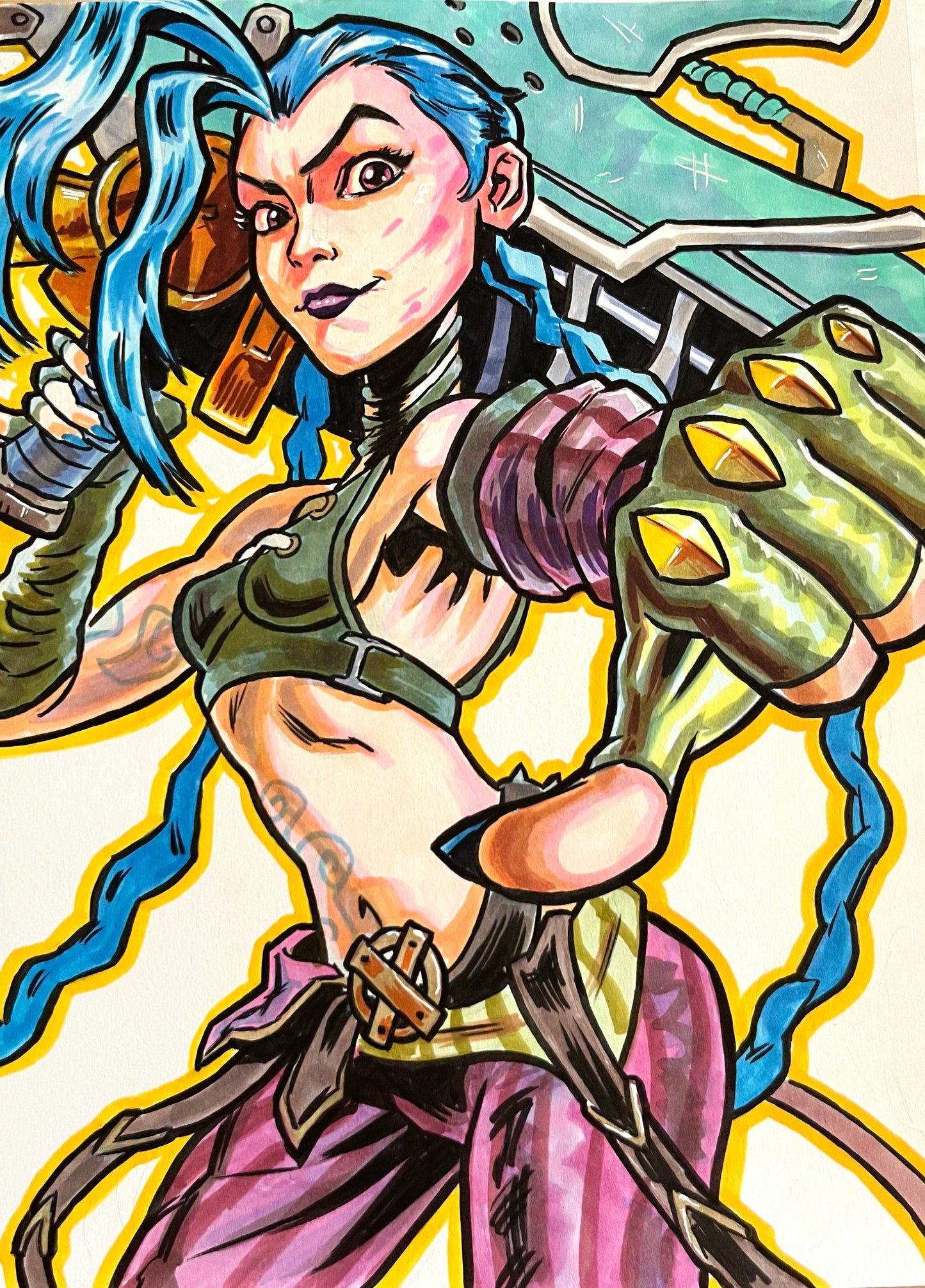 Jinx – 9×12 Original Fan Art Sketch (SOLD)