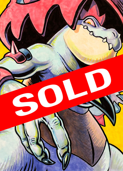 Mega Feraligatr – 9×12 Original Fan Art Sketch (SOLD)