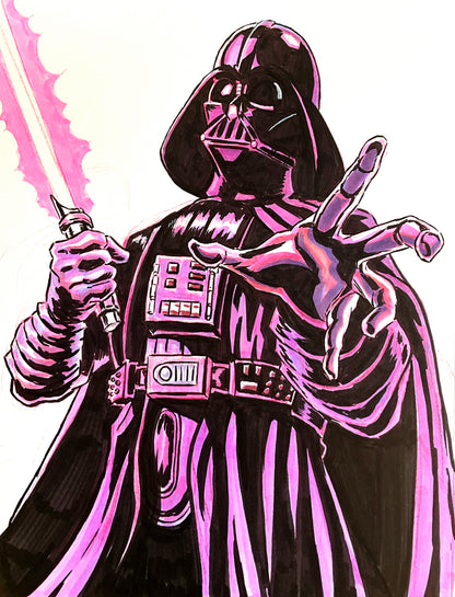 Pink Vader – 9×12 Original Fan Art Sketch (SOLD)