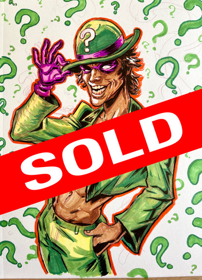 Riddler – 9×12 Original Sketch (SOLD)