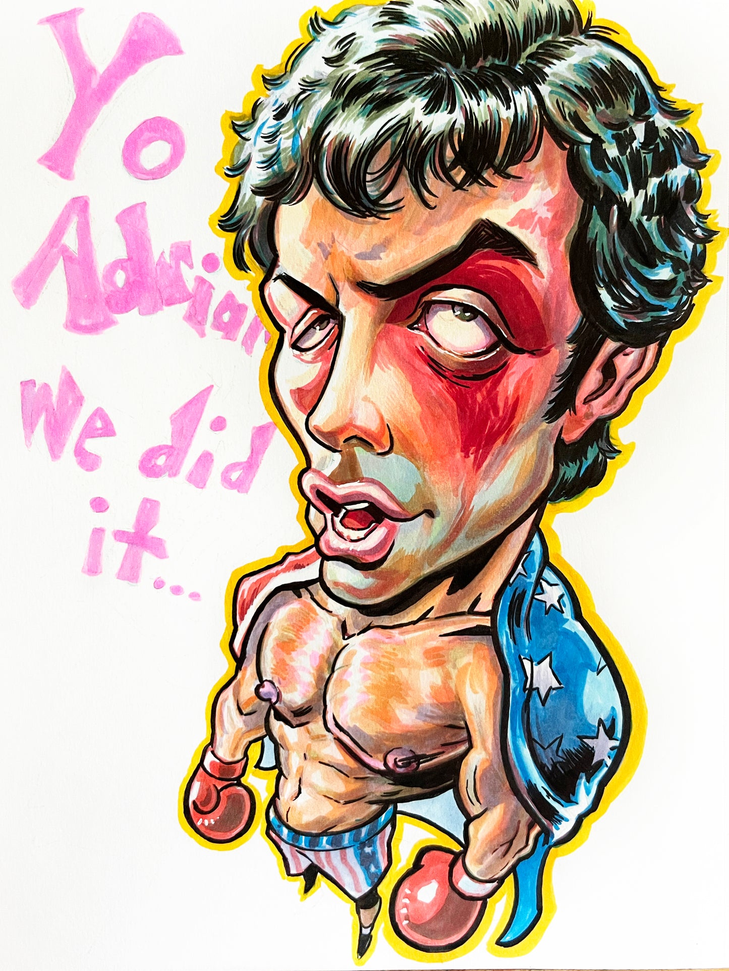 Rocky Balboa – 9×12 Original Fan Art Sketch