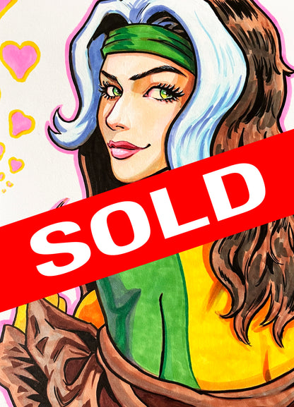 Rogue – 9×12 Original Fan Art Sketch