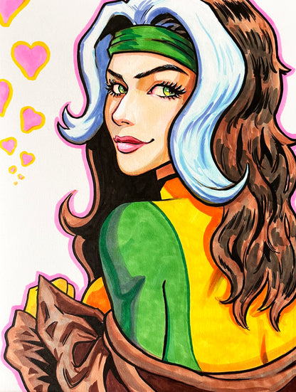 Rogue – 9×12 Original Fan Art Sketch
