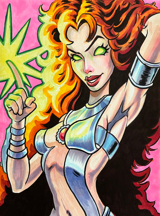 Starfire – 9×12 Original Fan Art Sketch