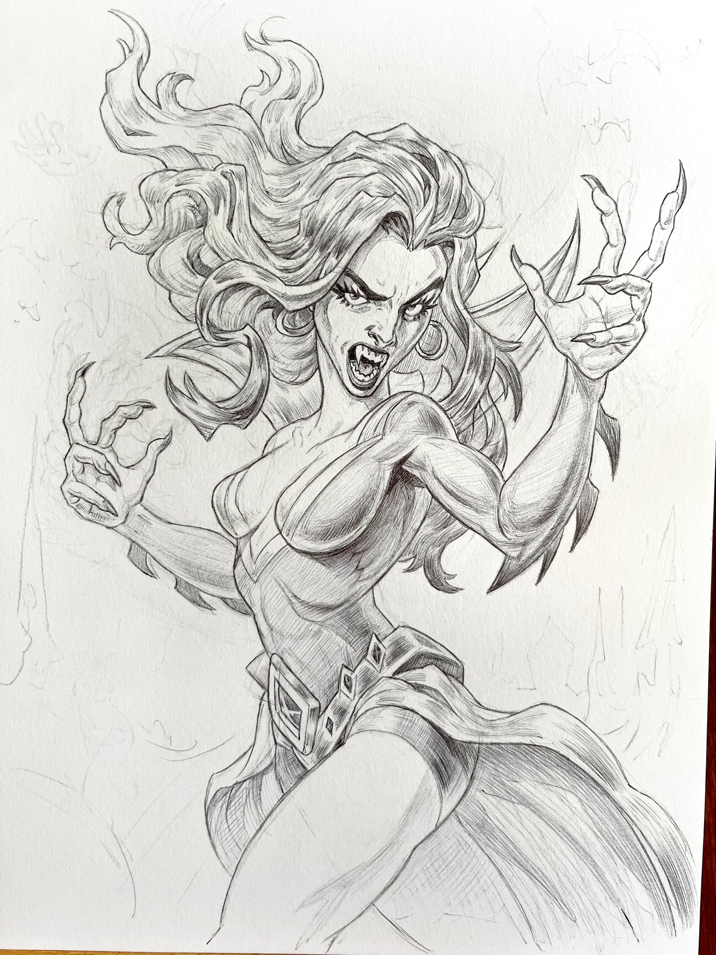 Vampress – 9×12 Original Sketch